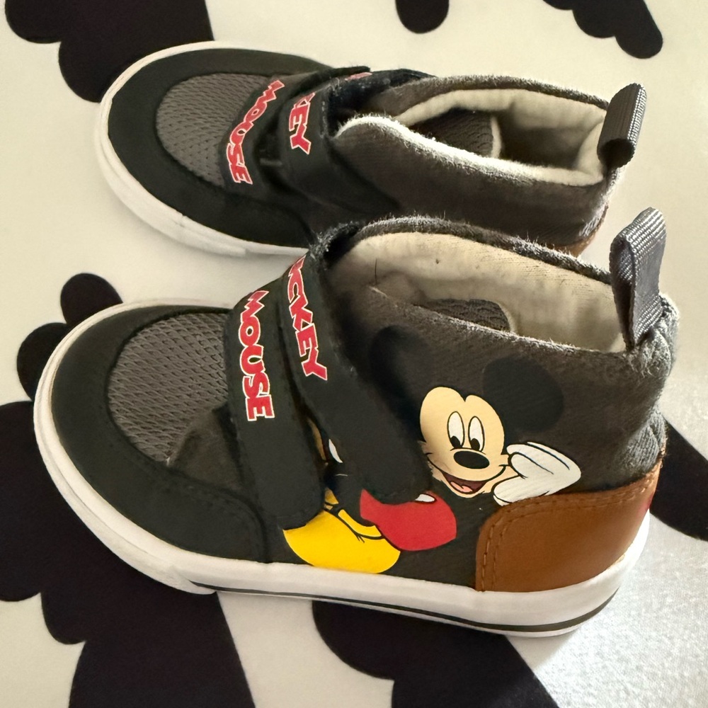 Disney Mickey Mouse Kids Sneakers - Black, Gray, and Brown